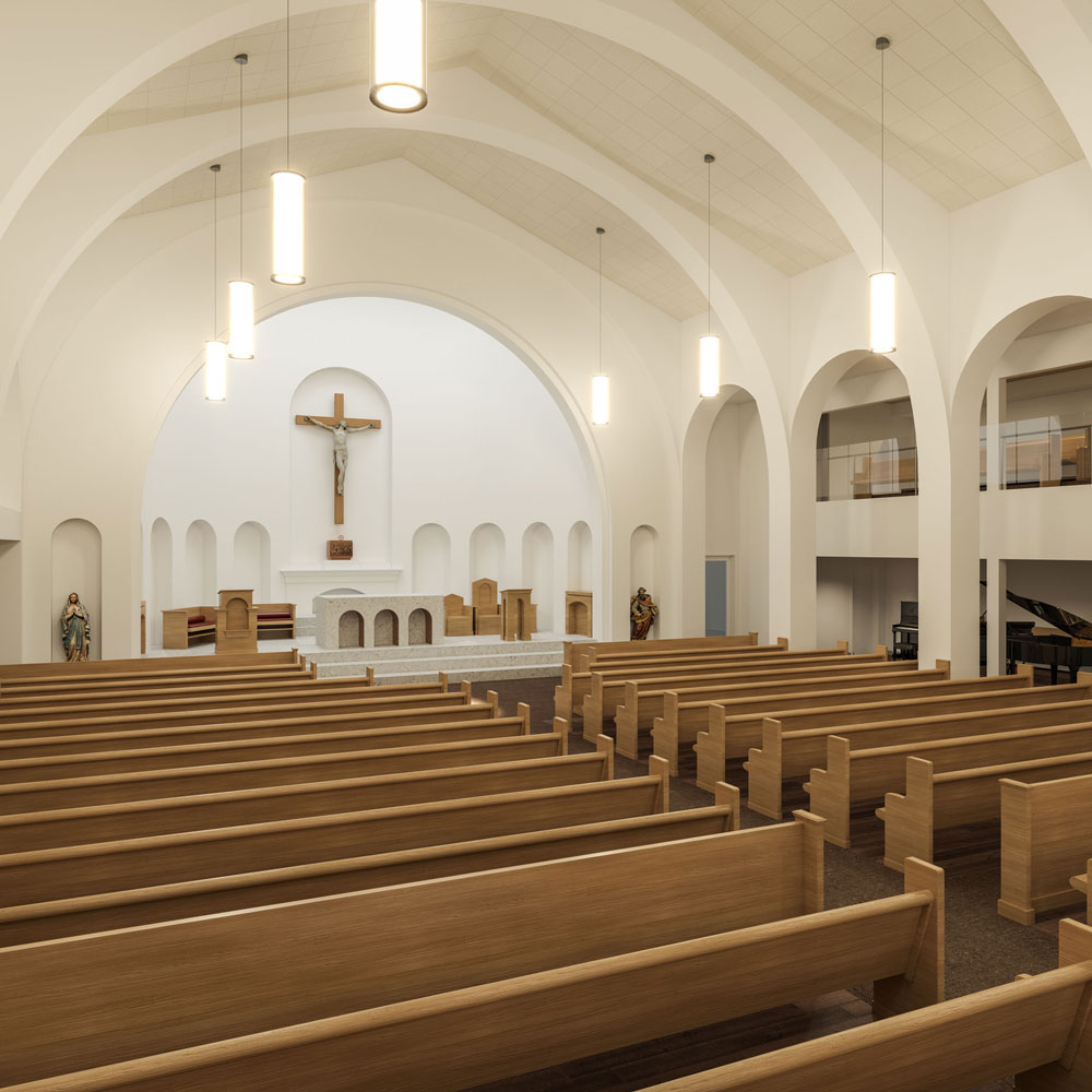 church-interior Priddis Residence